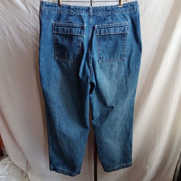 Vtg Y2K 90's Venezia Jeans Loose Fit Blue Denim 36x31 sz 16 Drawstring Waist - Picture 2 of 8